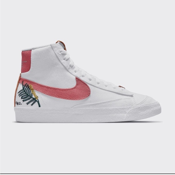 NIKE BLAZER MID 77” BURGUNDY WITH FLORAL EMBROIDERY - Picture 1 of 10